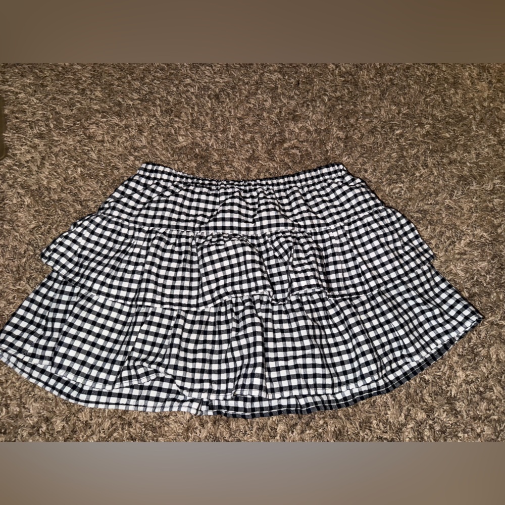 Black and White Gingham Skirt